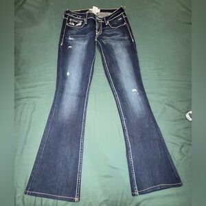 PRVCY Jeans Womens 27 Bootcut Dark Wash Mid Rise